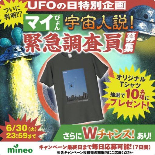 オリジナルTシャツが10名様に当たる毎日応募Xキャンペーン の懸賞イメージ
