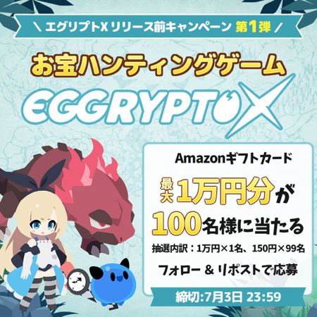 Amazonギフト券最大1万円分が100名様に当たるXキャンペーン の懸賞イメージ