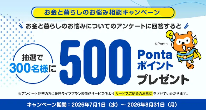 Pontaポイント500円分が300名様に当たるキャンペーン の懸賞イメージ