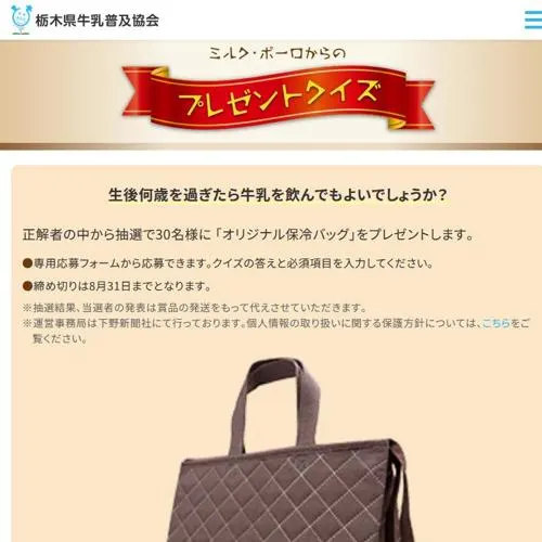 オリジナル保冷バッグ　30名 2026年8月31日締切 の懸賞イメージ