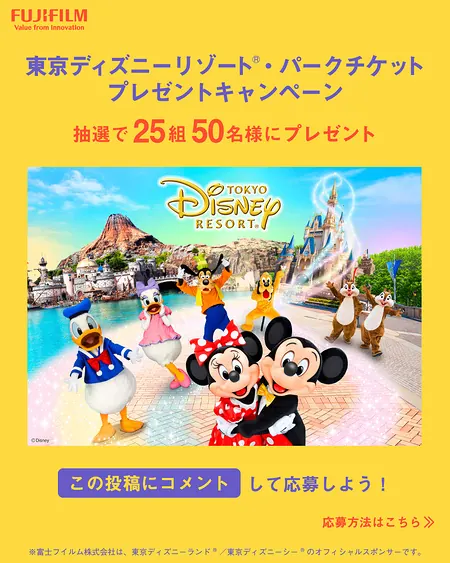 東京ディズニーリゾート・パークチケットが25組50名様に当たるInstagramキャンペーン の懸賞イメージ