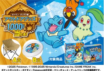 1,000名様にポケモン・ガリガリ君 アウトドアグッズが当たるハガキ懸賞 の懸賞イメージ