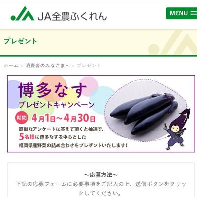 博多なす　5名 2026年4月30日締切 の懸賞イメージ