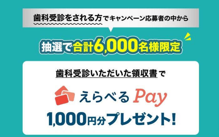 6,000名様にえらべるPayが当たるサンスターの歯科検診応援キャンペーン の懸賞イメージ