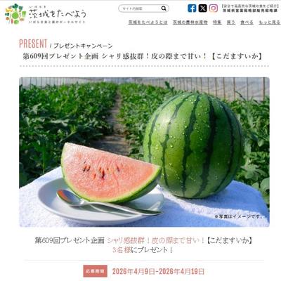 こだますいか　3名 2026年4月19日締切 の懸賞イメージ