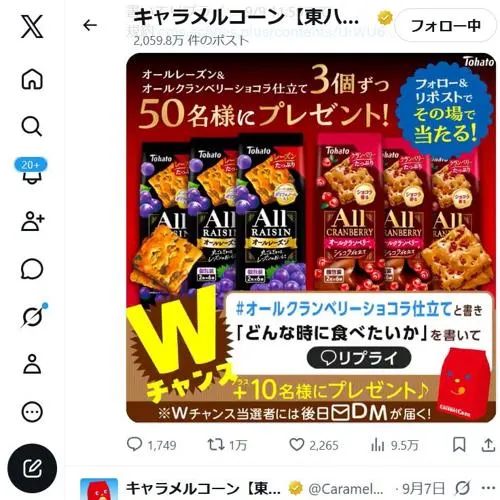 オールレーズン＆オールクランベリーショコラ仕立て　60名 2026年9月23日締切 のイメージ
