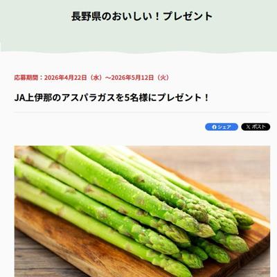 JA上伊那のアスパラガス　5名 2026年5月12日締切 の懸賞イメージ